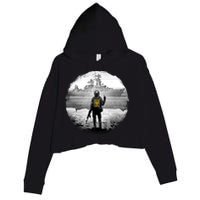 Ukraine Soldier Vs Russian Warship Crop Fleece Hoodie