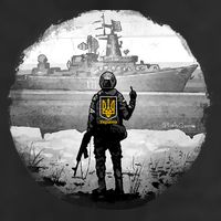 Ukraine Soldier Vs Russian Warship Crop Fleece Hoodie