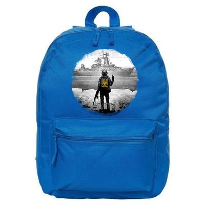Ukraine Soldier Vs Russian Warship 16 in Basic Backpack
