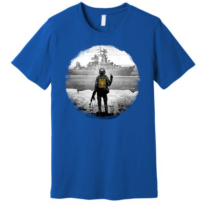 Ukraine Soldier Vs Russian Warship Premium T-Shirt