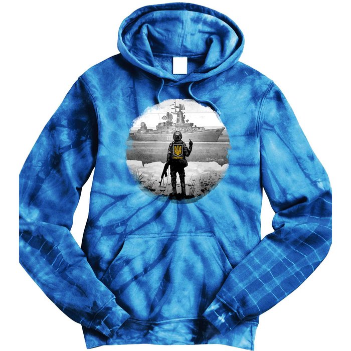 Ukraine Soldier Vs Russian Warship Tie Dye Hoodie