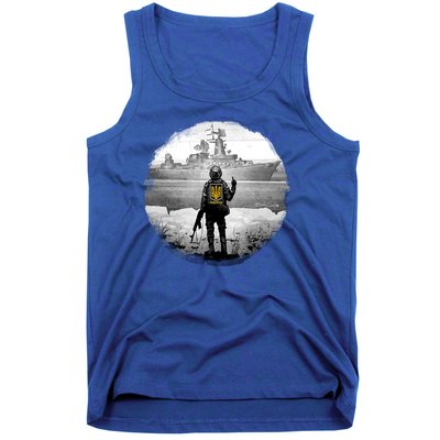 Ukraine Soldier Vs Russian Warship Tank Top