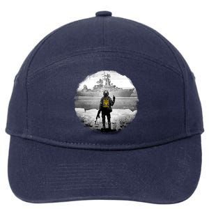 Ukraine Soldier Vs Russian Warship 7-Panel Snapback Hat