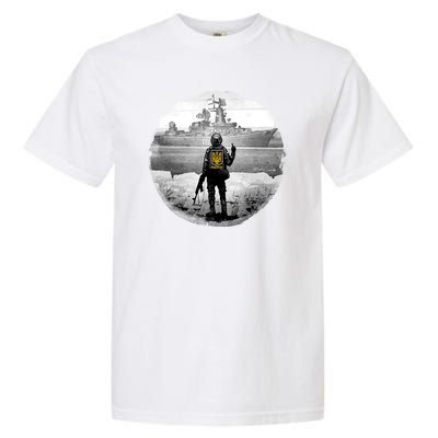 Ukraine Soldier Vs Russian Warship Garment-Dyed Heavyweight T-Shirt