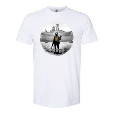 Ukraine Soldier Vs Russian Warship Softstyle CVC T-Shirt