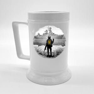 Ukraine Soldier Vs Russian Warship Beer Stein