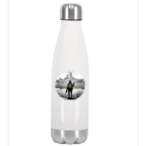 Ukraine Soldier Vs Russian Warship Stainless Steel Insulated Water Bottle