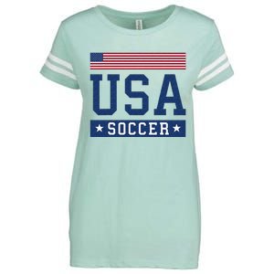 USA Soccer Women Men Kids American Flag Soccer Fan Enza Ladies Jersey Football T-Shirt