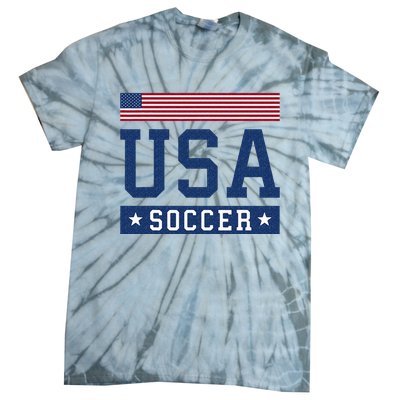 USA Soccer Women Men Kids American Flag Soccer Fan Tie-Dye T-Shirt