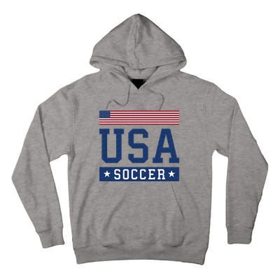 USA Soccer Women Men Kids American Flag Soccer Fan Tall Hoodie