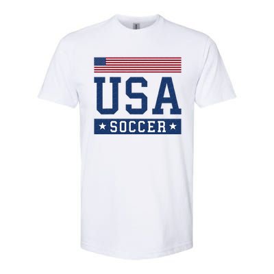 USA Soccer Women Men Kids American Flag Soccer Fan Softstyle CVC T-Shirt