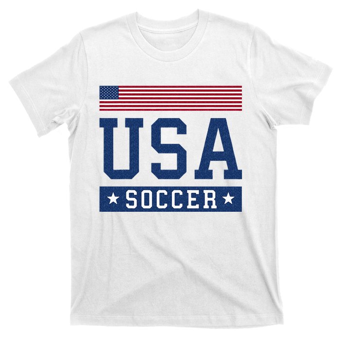 USA Soccer Women Men Kids American Flag Soccer Fan T-Shirt