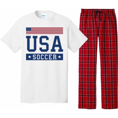 USA Soccer Women Men Kids American Flag Soccer Fan Pajama Set