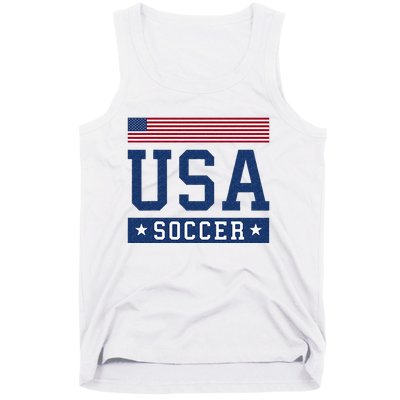 USA Soccer Women Men Kids American Flag Soccer Fan Tank Top