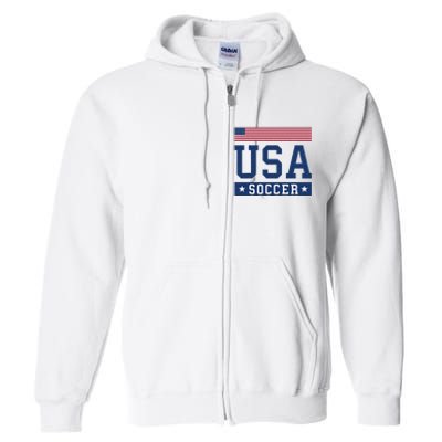 USA Soccer Women Men Kids American Flag Soccer Fan Full Zip Hoodie