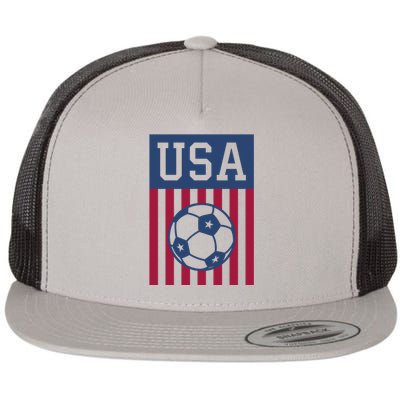 USA Soccer Wo American Soccer Fan Hoodie Flat Bill Trucker Hat