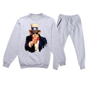 Uncle Sam Wants You To Drink Funny Drinking Premium Crewneck Sweatsuit Set