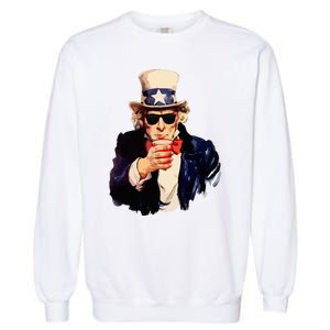 Uncle Sam Wants You To Drink Funny Drinking Garment-Dyed Sweatshirt