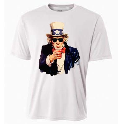 Uncle Sam Wants You To Drink Funny Drinking Cooling Performance Crew T-Shirt