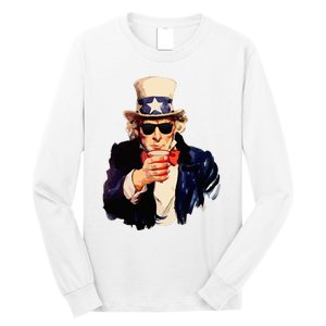 Uncle Sam Wants You To Drink Funny Drinking Long Sleeve Shirt