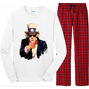 Uncle Sam Wants You To Drink Funny Drinking Long Sleeve Pajama Set