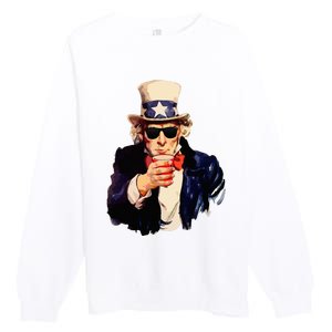 Uncle Sam Wants You To Drink Funny Drinking Premium Crewneck Sweatshirt