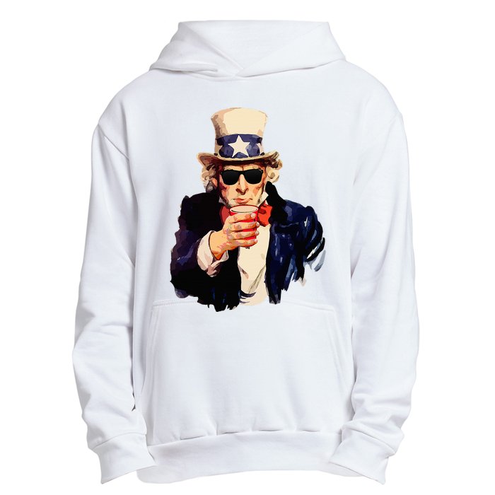 Uncle Sam Wants You To Drink Funny Drinking Urban Pullover Hoodie