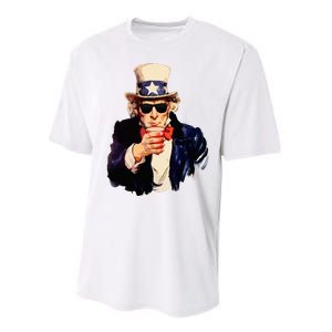 Uncle Sam Wants You To Drink Funny Drinking Performance Sprint T-Shirt