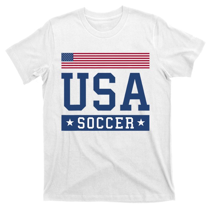 USA Soccer Women Men Kids American Flag Soccer Fan T-Shirt