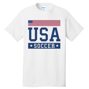 USA Soccer Women Men Kids American Flag Soccer Fan Tall T-Shirt