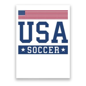 USA Soccer Women Men Kids American Flag Soccer Fan Poster