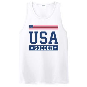 USA Soccer Women Men Kids American Flag Soccer Fan PosiCharge Competitor Tank