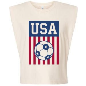 USA Soccer Women Men Kids American Soccer Fan Garment-Dyed Women's Muscle Tee