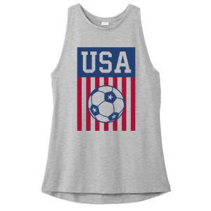 USA Soccer Women Men Kids American Soccer Fan Ladies PosiCharge Tri-Blend Wicking Tank