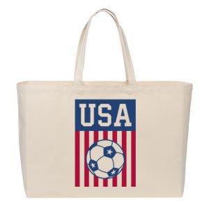 USA Soccer Women Men Kids American Soccer Fan Cotton Canvas Jumbo Tote