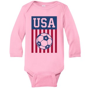 USA Soccer Women Men Kids American Soccer Fan Baby Long Sleeve Bodysuit