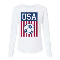 USA Soccer Women Men Kids American Soccer Fan Womens Cotton Relaxed Long Sleeve T-Shirt