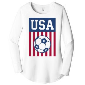 USA Soccer Women Men Kids American Soccer Fan Women's Perfect Tri Tunic Long Sleeve Shirt