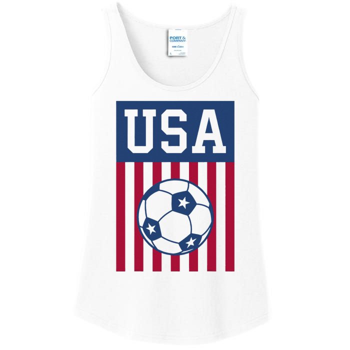 USA Soccer Women Men Kids American Soccer Fan Ladies Essential Tank