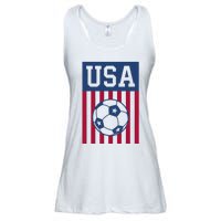 USA Soccer Women Men Kids American Soccer Fan Ladies Essential Flowy Tank