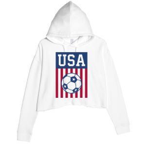 USA Soccer Women Men Kids American Soccer Fan Crop Fleece Hoodie