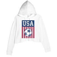 USA Soccer Women Men Kids American Soccer Fan Crop Fleece Hoodie