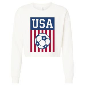 USA Soccer Women Men Kids American Soccer Fan Cropped Pullover Crew