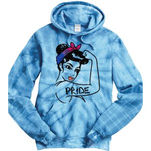 Unbreakable Strong Woman Bisexual Pride Bi Flag LGBTQ Gift Tie Dye Hoodie