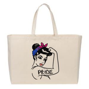 Unbreakable Strong Woman Bisexual Pride Bi Flag LGBTQ Gift Cotton Canvas Jumbo Tote