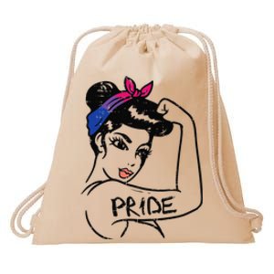 Unbreakable Strong Woman Bisexual Pride Bi Flag LGBTQ Gift Drawstring Bag