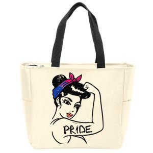 Unbreakable Strong Woman Bisexual Pride Bi Flag LGBTQ Gift Zip Tote Bag