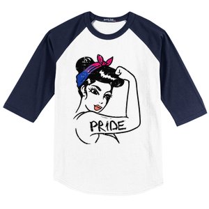 Unbreakable Strong Woman Bisexual Pride Bi Flag LGBTQ Gift Baseball Sleeve Shirt