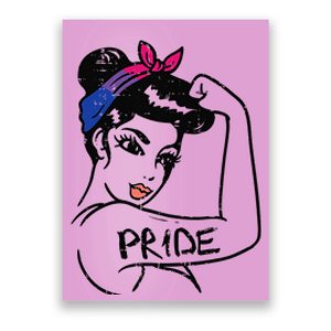 Unbreakable Strong Woman Bisexual Pride Bi Flag LGBTQ Gift Poster