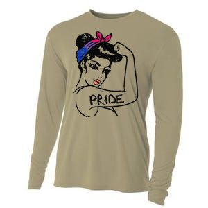 Unbreakable Strong Woman Bisexual Pride Bi Flag LGBTQ Gift Cooling Performance Long Sleeve Crew